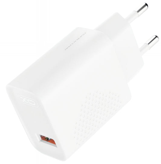 Polnilnik omrežja XO Design L159, 18W, 3A, 1 x USB-A, Bel