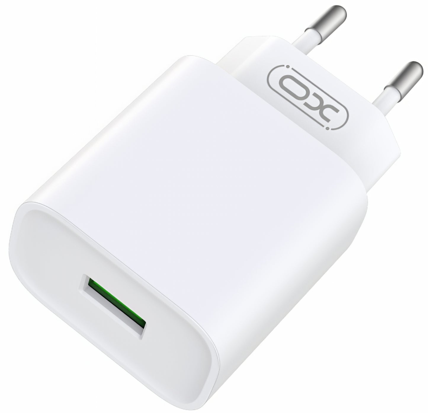 Polnilnik omrežja XO Design CE02D, 18W, 3A, 1 x USB-A, Bel