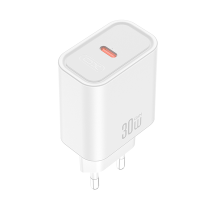 Omrežni polnilec XO Design CE41, 30W, 3A, 1 x USB-C, bel