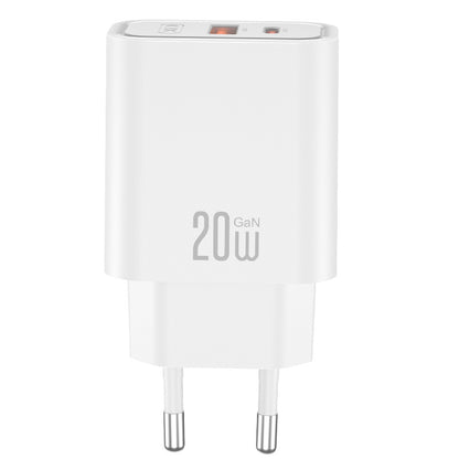 Omrežni polnilec XO Design CE40, 20W, 3A, 1 x USB-A - 1 x USB-C, Bel