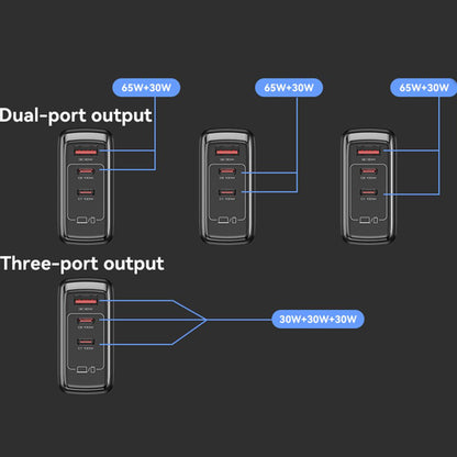 Polnilnik Yesido YC142, 100W, 5A, 1 x USB-A - 2 x USB-C, črn