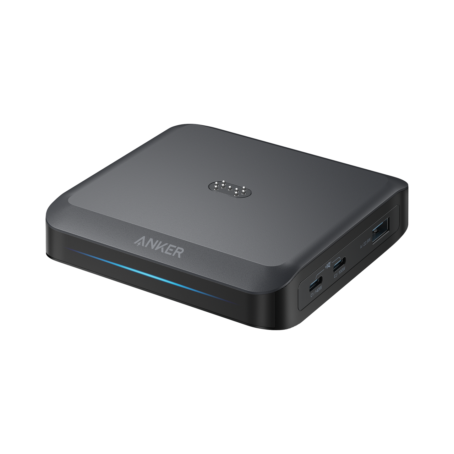 Polnilna postaja Anker za zunanjo baterijo Prime, 150W, 5A, 1 x Pogo Pin - 1 x USB-A - 2 x USB-C, Črna A1903G11