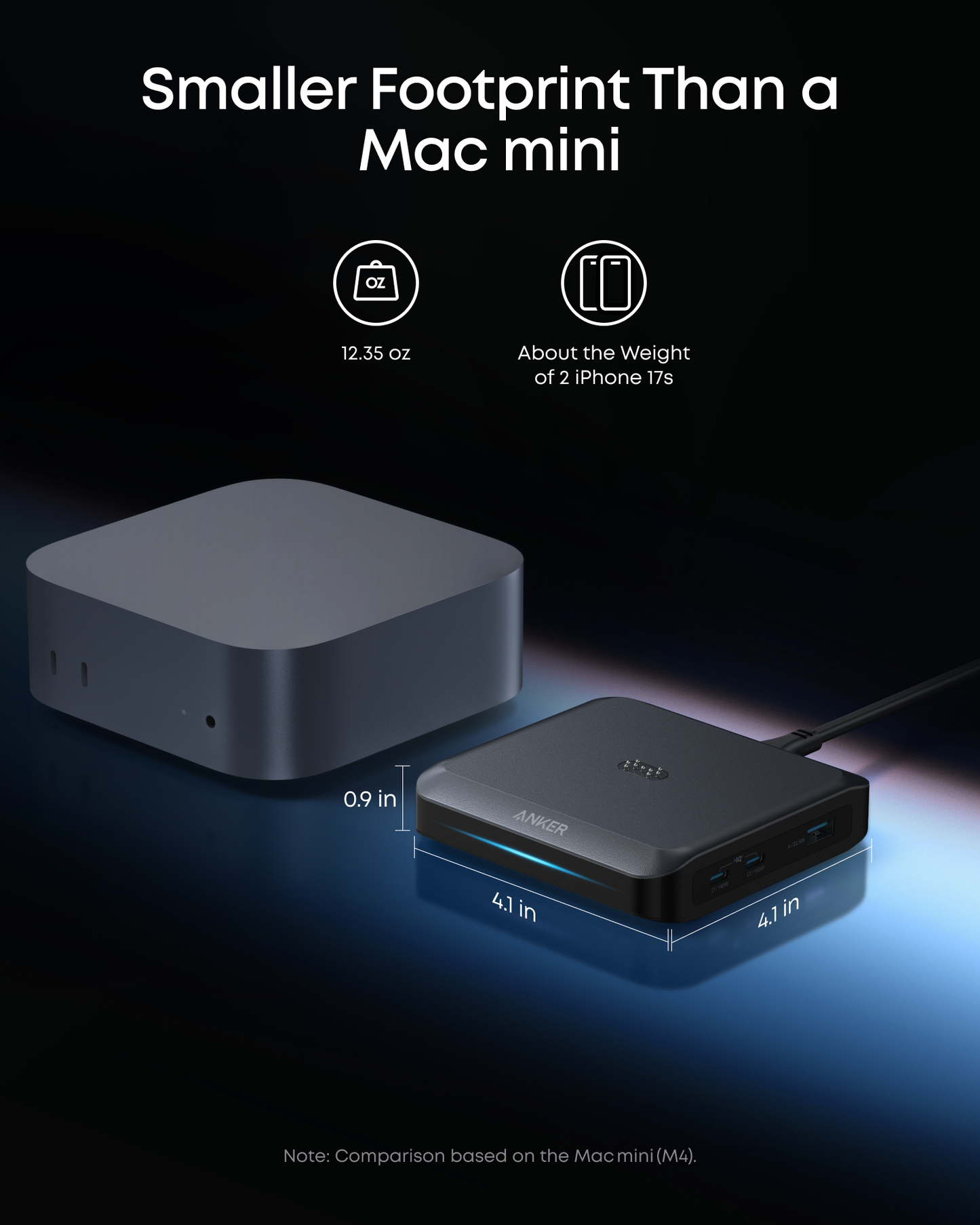 Polnilna postaja Anker za zunanjo baterijo Prime, 150W, 5A, 1 x Pogo Pin - 1 x USB-A - 2 x USB-C, Črna A1903G11