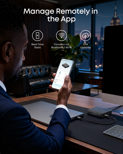 Polnilna postaja Anker za zunanjo baterijo Prime, 150W, 5A, 1 x Pogo Pin - 1 x USB-A - 2 x USB-C, Črna A1903G11