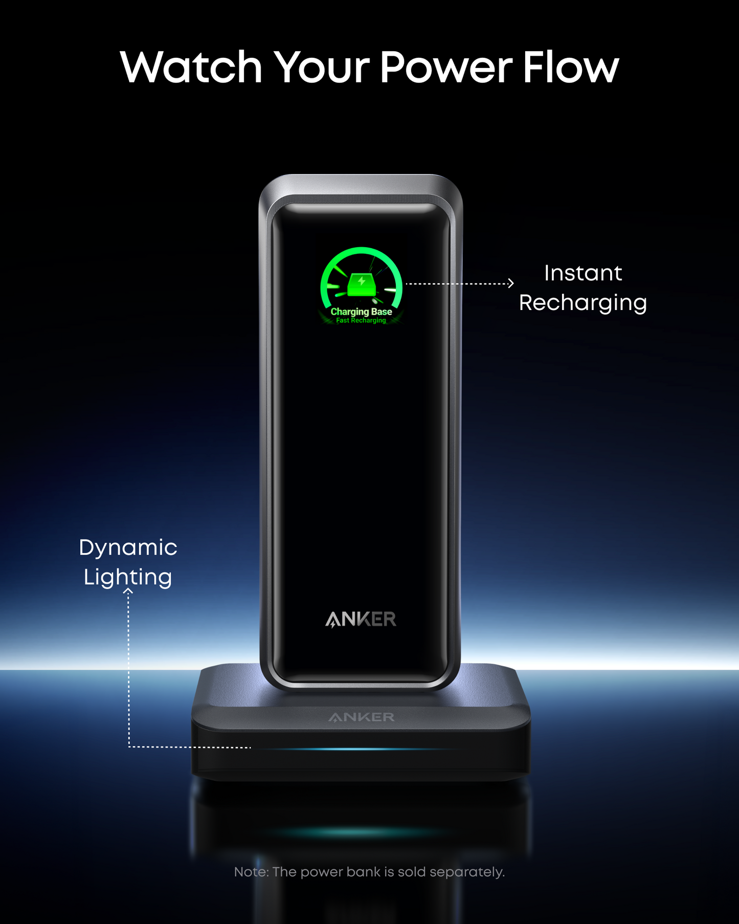 Polnilna postaja Anker za zunanjo baterijo Prime, 150W, 5A, 1 x Pogo Pin - 1 x USB-A - 2 x USB-C, Črna A1903G11