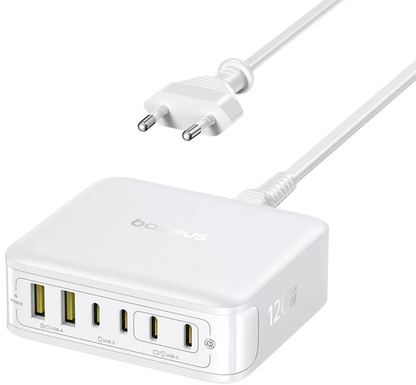 Polnilec postaje Baseus EnerFill FH21, 120W, 2 x USB-A - 4 x USB-C, bel E0120T01