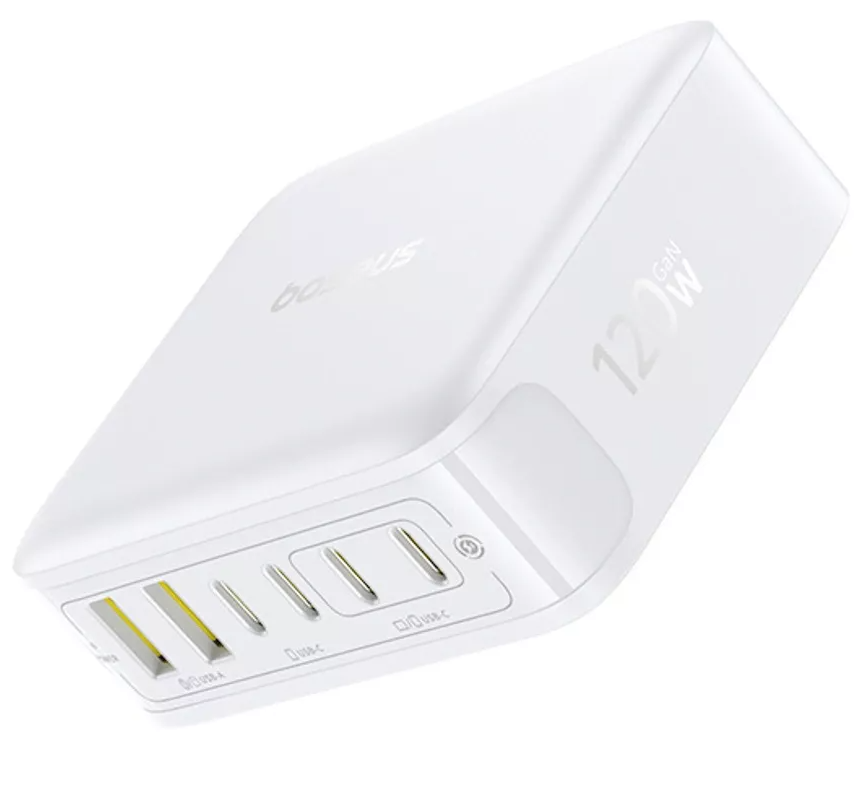 Polnilec postaje Baseus EnerFill FH21, 120W, 2 x USB-A - 4 x USB-C, bel E0120T01