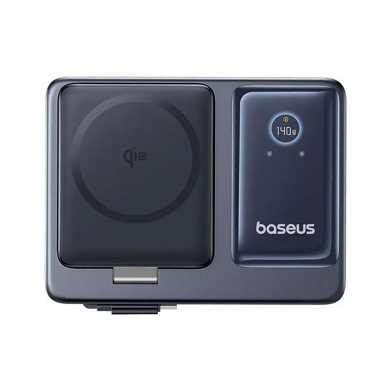 Polnilna postaja Baseus Nomos QI 5in1, 140W, 5A, 1 x USB-A - 2 x USB-C, Črna P10178800123-00