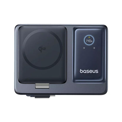 Polnilna postaja Baseus Nomos QI 5in1, 140W, 5A, 1 x USB-A - 2 x USB-C, Črna P10178800123-00