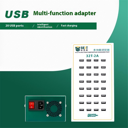Polnilec postaje Best 32T-2A, 2A, 32 x USB-A, bel