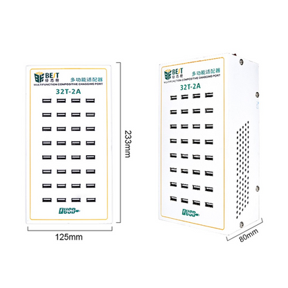 Polnilec postaje Best 32T-2A, 2A, 32 x USB-A, bel