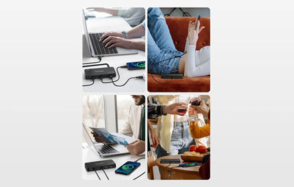 Polnilna postaja BlitzWolf BW-i100, 120W, 5A, 2 x USB-A - 3 x USB-C, črna