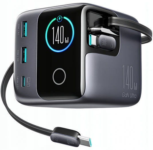 Polnilna postaja z USB-C kablom Joyroom Podix JR-TRD01, 140W, 1 x USB-C - 2 x USB-A, Siva