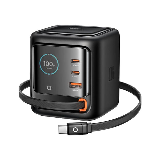 Polnilna postaja z USB-C kablom Mcdodo FreeGo CH-1391 Display, 100W, 5A, 1 x USB-A - 2 x USB-C, Črna