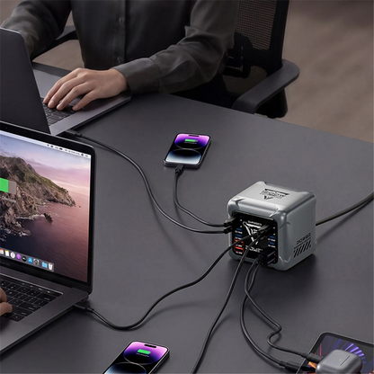 Polnilna postaja OEM BK-127D, 280W, 5A, 4 x USB-A - 8 x USB-C, Siva