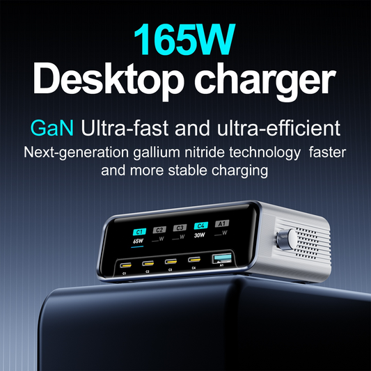 Polnilnik postaje OEM WLX-60G, 140W, 5A, 1 x USB-A - 4 x USB-C, Siva