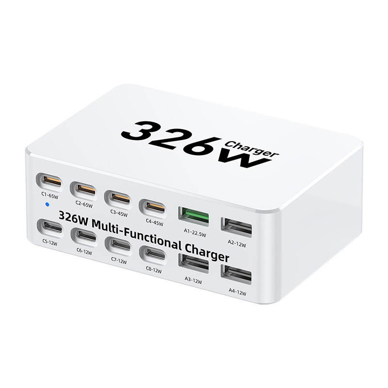 Polnilna postaja OEM WLX-818E, 326W, 3,25A, 4 x USB-A - 8 x USB-C, bela
