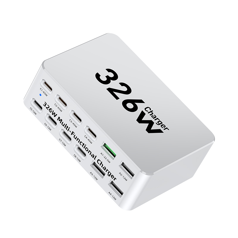 Polnilna postaja OEM WLX-818E, 326W, 3,25A, 4 x USB-A - 8 x USB-C, bela
