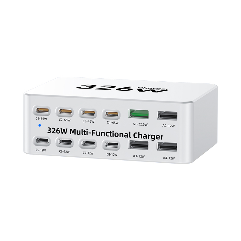 Polnilna postaja OEM WLX-818E, 326W, 3,25A, 4 x USB-A - 8 x USB-C, bela