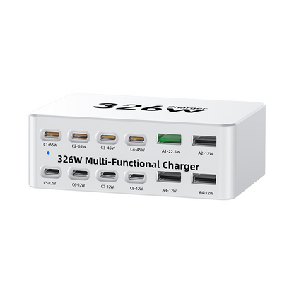 Polnilna postaja OEM WLX-818E, 326W, 3,25A, 4 x USB-A - 8 x USB-C, bela