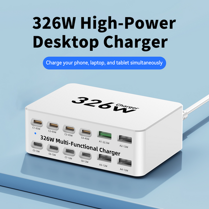 Polnilna postaja OEM WLX-818E, 326W, 3,25A, 4 x USB-A - 8 x USB-C, bela
