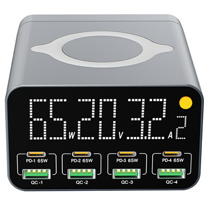 Polnilna postaja OEM WLX-M3 QI, 80W, 4 x USB-A - 4 x USB-C, Siva