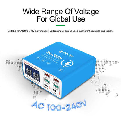 Polnilna postaja Relife RL-304N, 87W, 3A, 2 x USB-C - 4 x USB-A, Modra