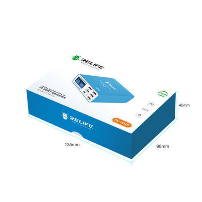 Polnilna postaja Relife RL-304P, 40W, 3A, 1 x USB-C - 5 x USB-A, Modra