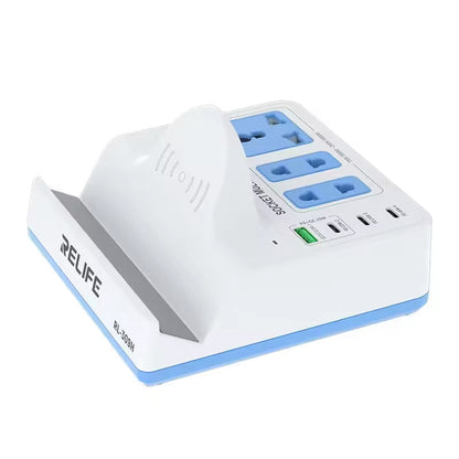 Polnilna postaja Relife RL-309H QI, 72W, 1 x USB-A - 3 x USB-C, bela