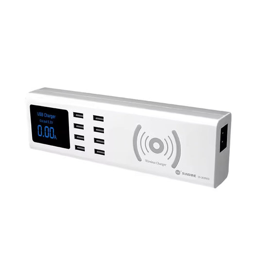 Polnilna postaja Sunshine SS-309WD QI, 40W, 2.4A, 8 x USB-A, Bela