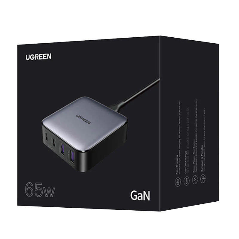 Polnilna postaja UGREEN CD327 Nexode, 65W, 3.25A, 2 x USB-A - 2 x USB-C, Črna
