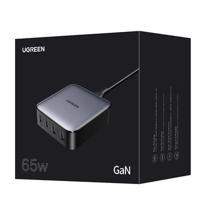 Polnilna postaja UGREEN CD327 Nexode, 65W, 3.25A, 2 x USB-A - 2 x USB-C, Črna
