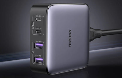 Polnilna postaja UGREEN CD327 Nexode, 65W, 3.25A, 2 x USB-A - 2 x USB-C, Črna