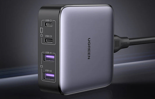 Polnilna postaja UGREEN CD327 Nexode, 65W, 3.25A, 2 x USB-A - 2 x USB-C, Črna