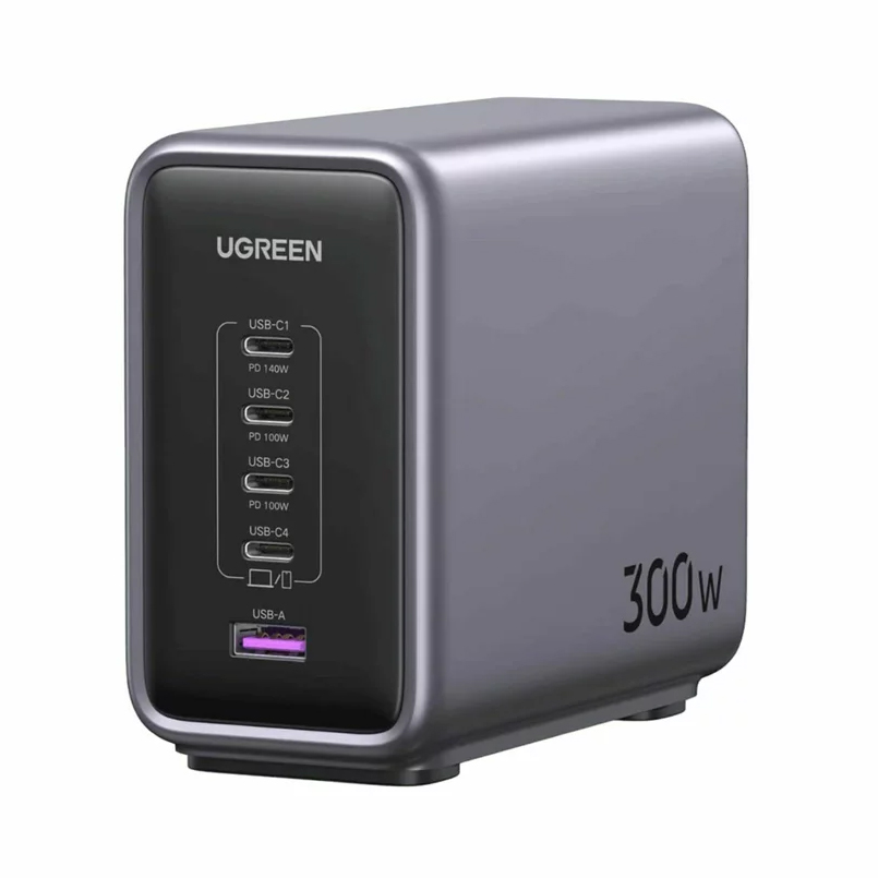 Polnilna postaja UGREEN CD333 Nexode, 300W, 5A, 1 x USB-A - 4 x USB-C, Siva, Ponovno zapakirano