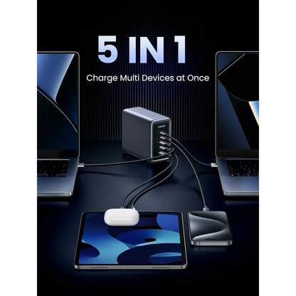 Polnilna postaja UGREEN CD333 Nexode, 300W, 5A, 1 x USB-A - 4 x USB-C, Siva, Ponovno zapakirano