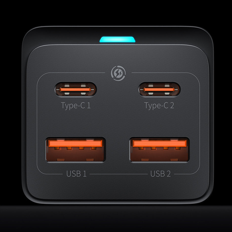 Polnilna postaja USB-C Baseus GaN3 Pro, 100W, 5A, 2 x USB-A - 2 x USB-C, črna, ponovno zapakirano CCGP000101