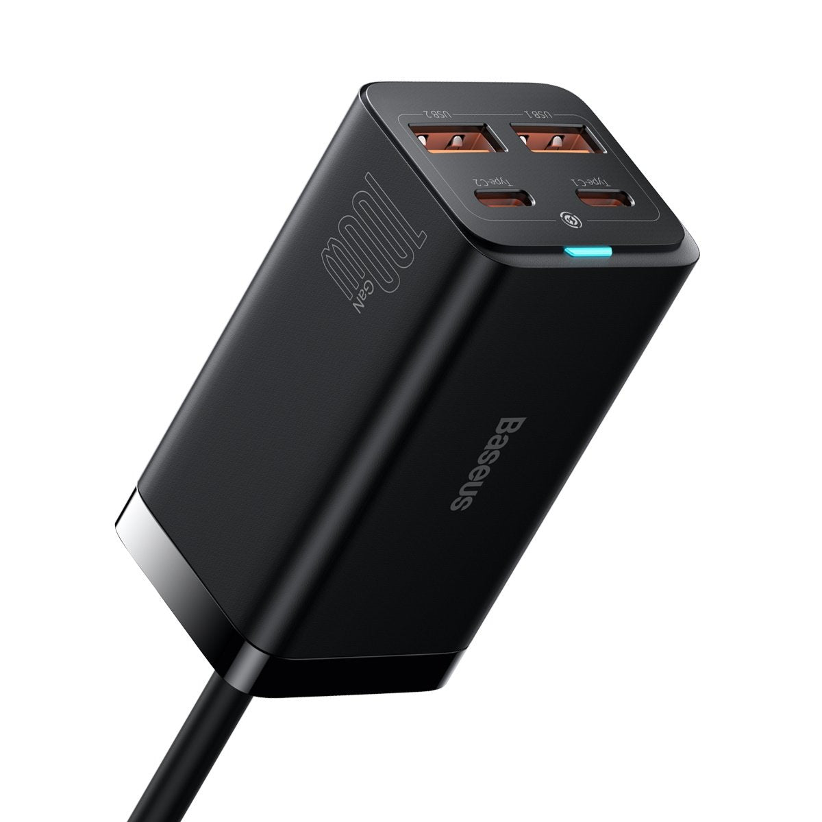 Polnilna postaja USB-C Baseus GaN3 Pro, 100W, 5A, 2 x USB-A - 2 x USB-C, črna, ponovno zapakirano CCGP000101