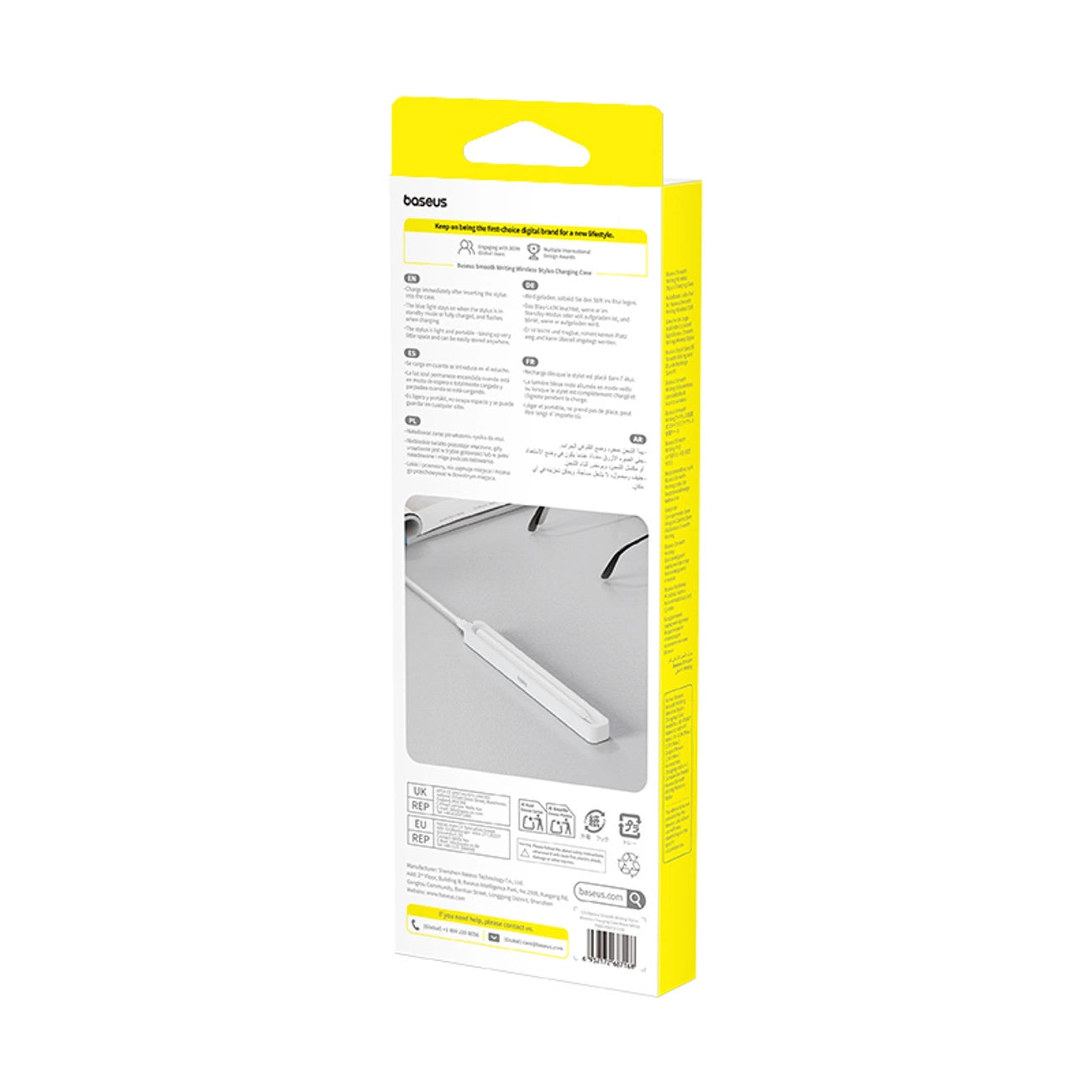 Brezžični polnilec Baseus za Touchpen Smooth Writing Stylus, Bel P80015907213-00