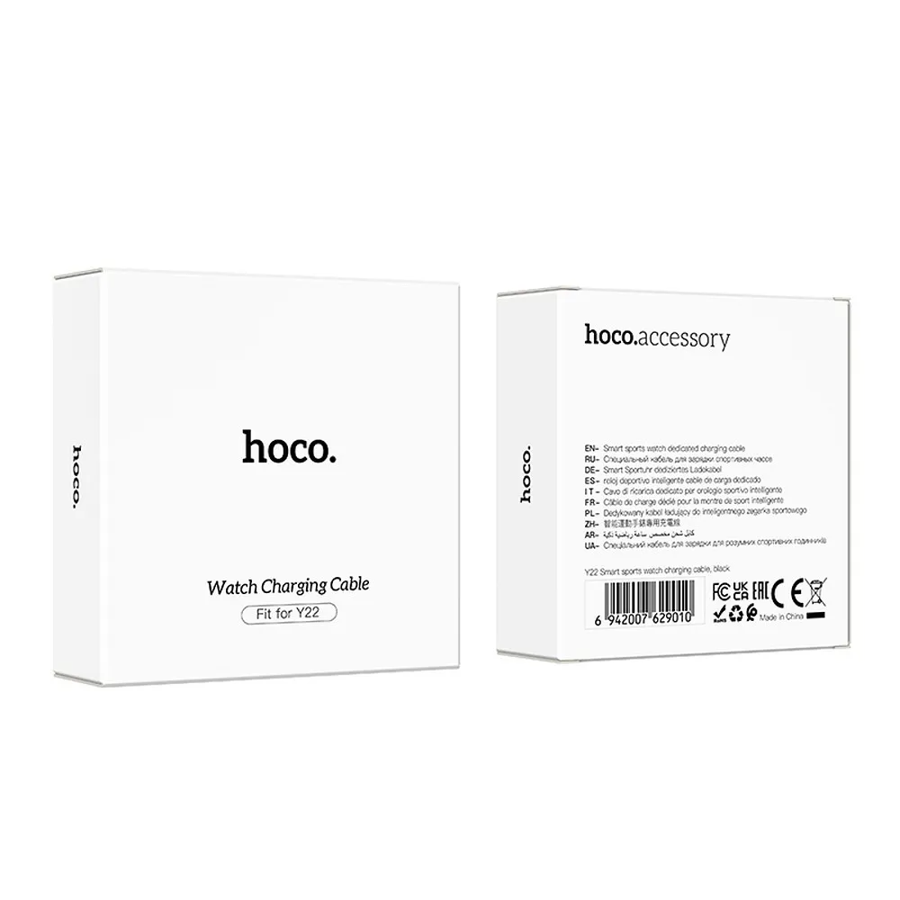 Charging Cable for HOCO Y22 Smartwatch, USB-A, Black