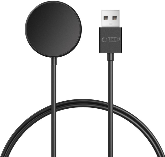 Brezžični polnilec Tech-Protect MC03 Ultraboost za Samsung Galaxy Watch Series, USB-A, Črn