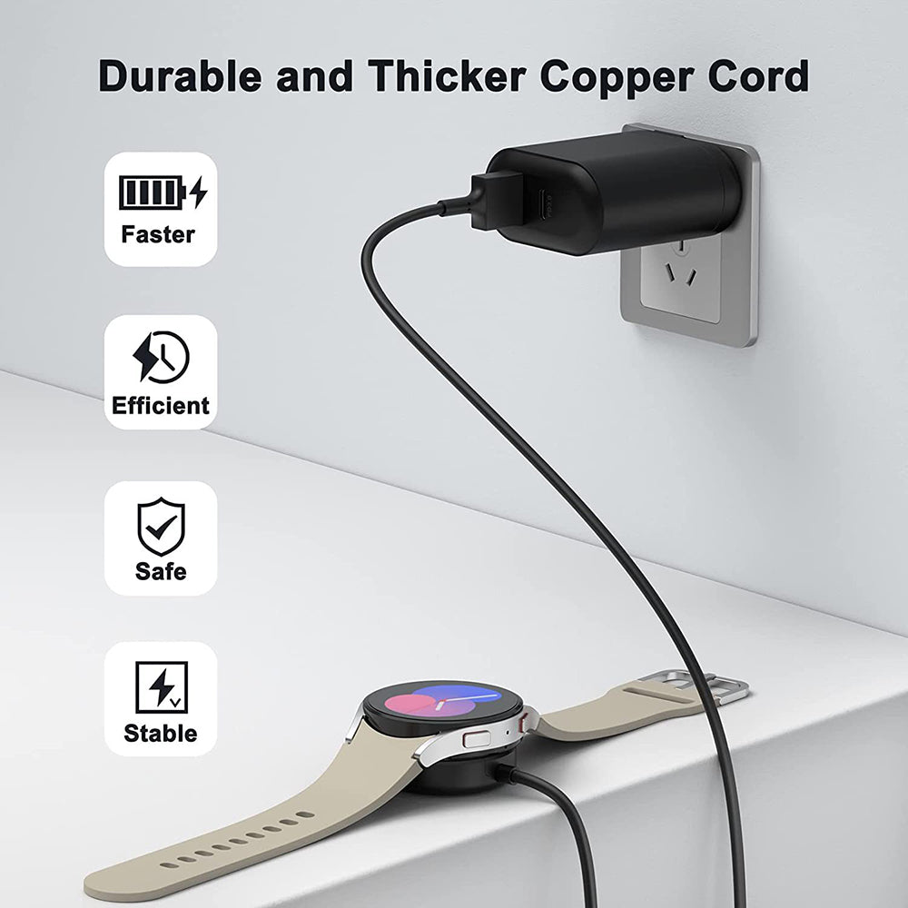 Brezžični polnilec Techsuit TSC12 za serijo Samsung Galaxy Watch, USB-A, Črn