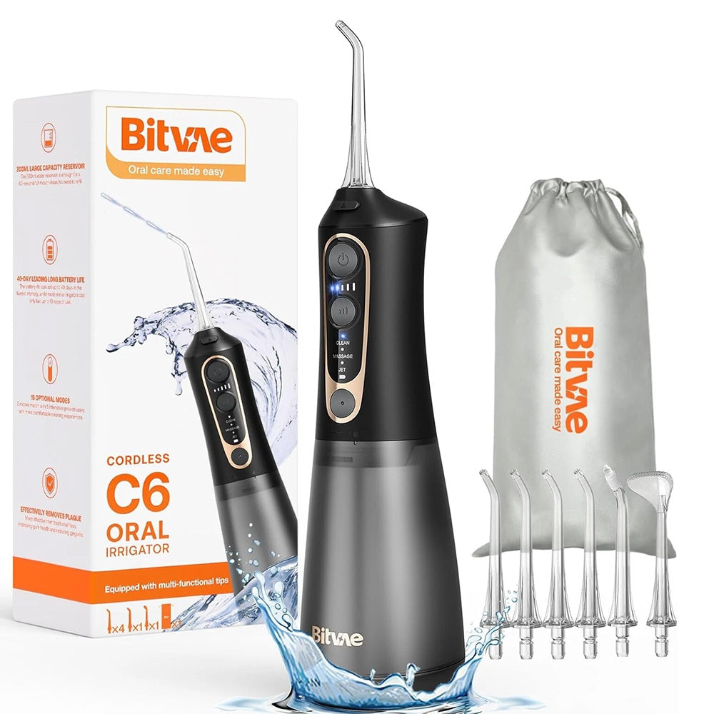 Oralni irigator Bitvae C6, črno-zlat
