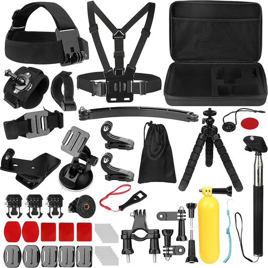 Komplet dodatkov za športno kamero Techsuit SA50 za GoPro / SJCAM serijo, 50v1, črna