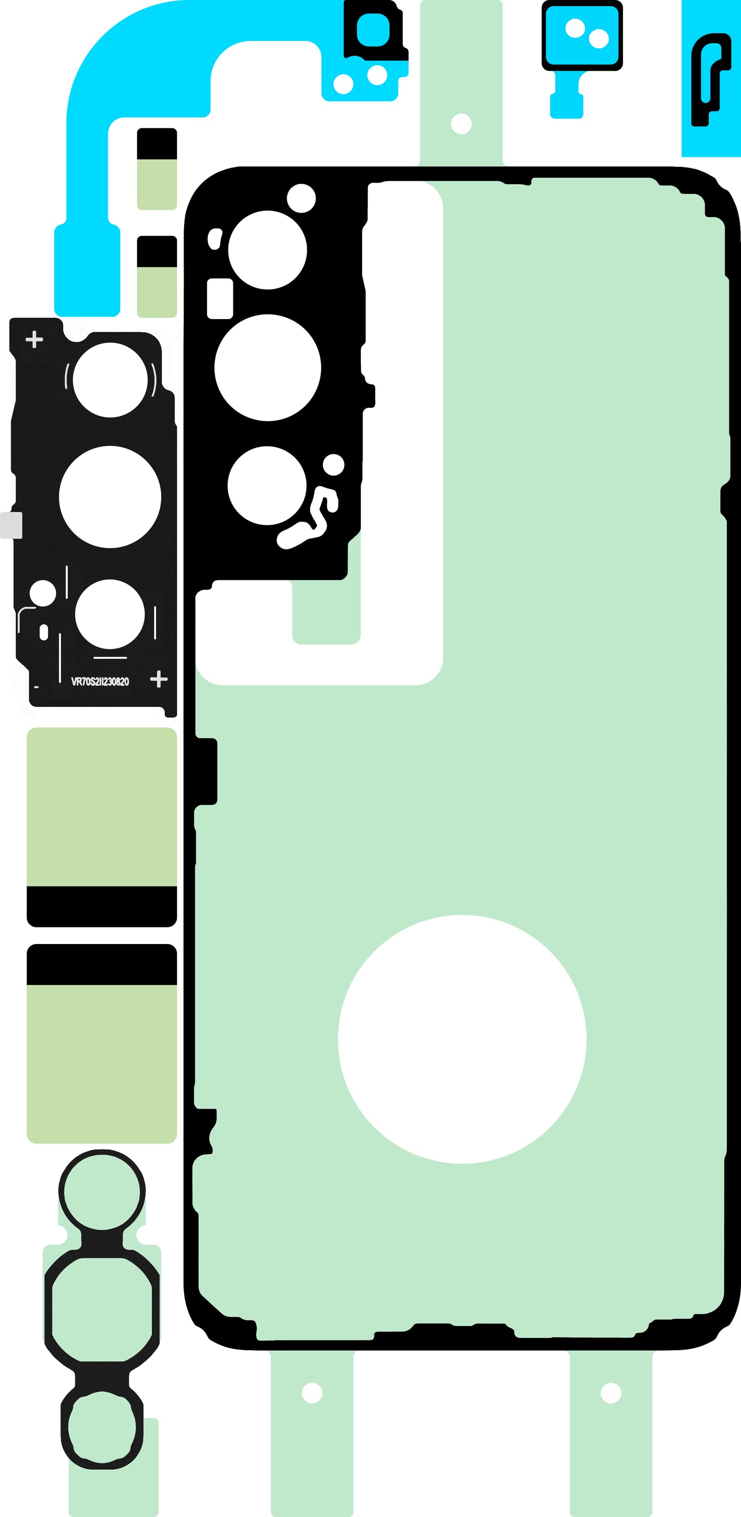 Komplet lepila za pokrov baterije Samsung Galaxy S22 5G S901, Service Pack GH82-27496A