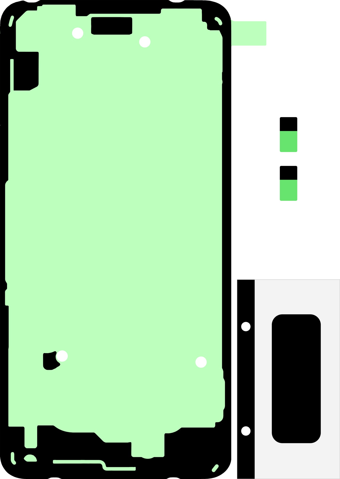 Kit lepilo za pokrov baterije Samsung Galaxy S10e G970, Service Pack GH82-18798A