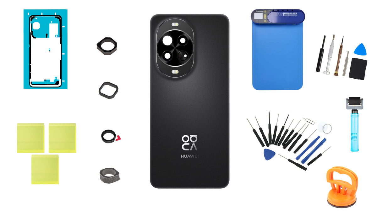 Komplet zadnjega pokrova baterije Huawei nova 14 Pro črne barve Service Pack in namensko servisno orodje