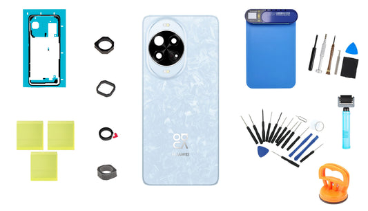 Komplet zadnjega pokrova baterije Huawei nova 14 Pro Crystal Blue Service Pack in namensko servisno orodje