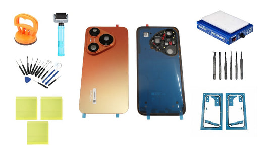 Komplet zadnjega pokrova baterije Huawei Pura 90s Pro Orange Soda Service Pack in namenska servisna orodja
