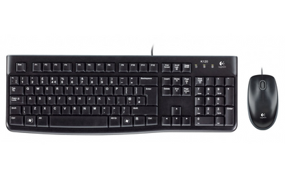 Komplet tipkovnica in miška z žično povezavo USB Logitech MK120, črna